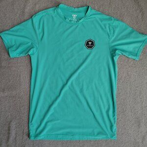 Vissla Shirt Size Large Teal High Tide Wanderer Uv Sun Protection Short Sleeve